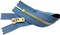 Two 7 Inch Brass Jeans Zipper YKK Number 5 Gold Colored Metal Teeth Zips with Locking Slider Closed Bottom Color Crayon Blue #839
